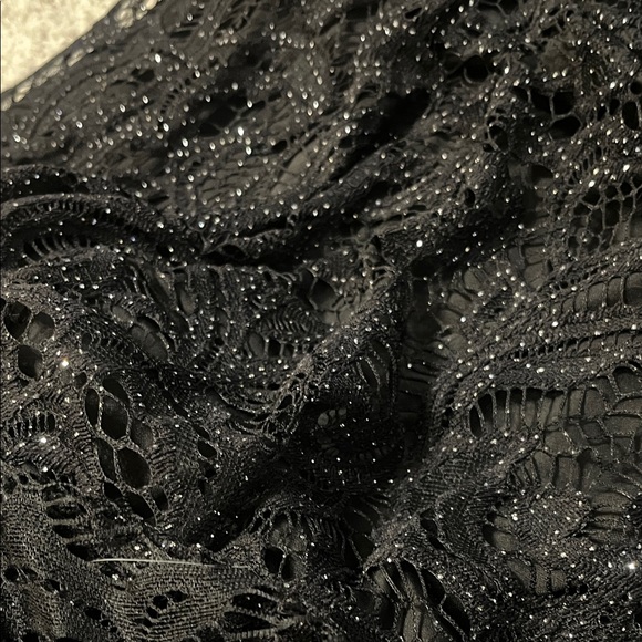 Torrid Black Glitter Mini Lace Skater Halter Dress Size 22 Plus Size - Picture 4 of 17